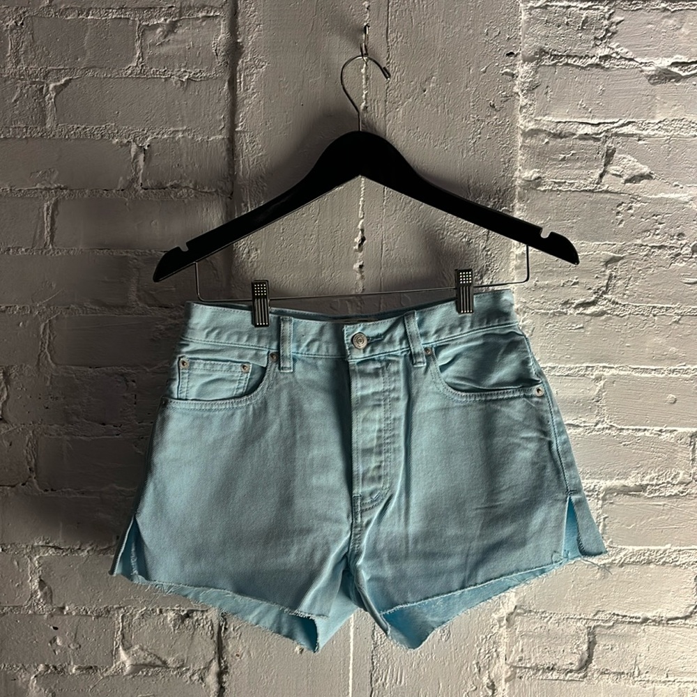 Baby blue high waisted shorts